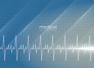 Wall Mural - medical vector background with heartbeal line