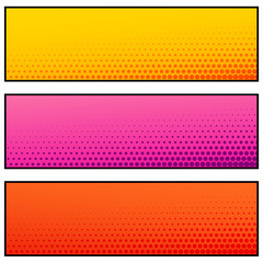 Wall Mural - bright color empty banners with halftone effect