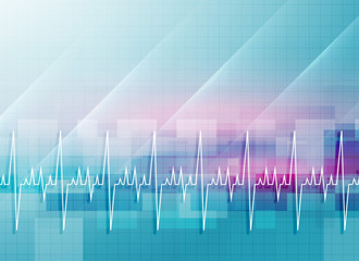 Wall Mural - abstract medical background with heartbeat line