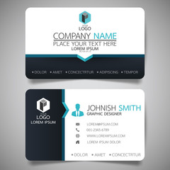 Wall Mural - blue modern creative business card and name card,horizontal simple clean template vector design, lay