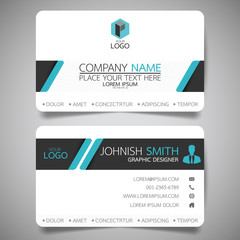 Wall Mural - blue modern creative business card and name card,horizontal simple clean template vector design, lay