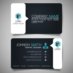 Wall Mural - blue modern creative business card and name card,horizontal simple clean template vector design, lay