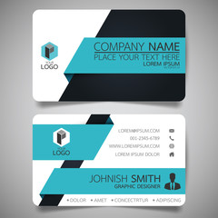 Wall Mural - blue modern creative business card and name card,horizontal simple clean template vector design, lay
