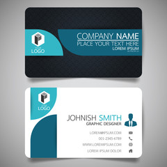 Wall Mural - blue modern creative business card and name card,horizontal simple clean template vector design, lay