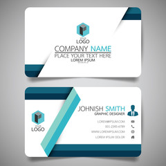 Wall Mural - blue modern creative business card and name card,horizontal simple clean template vector design, lay