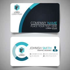 Wall Mural - blue modern creative business card and name card,horizontal simple clean template vector design, lay