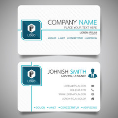 Wall Mural - blue modern creative business card and name card,horizontal simple clean template vector design, lay