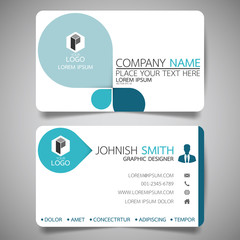 Wall Mural - blue modern creative business card and name card,horizontal simple clean template vector design, lay