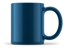 Blue Mug Isolated On White Background