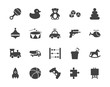 Toys silhouettes icons set