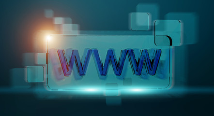 Wall Mural - 3d rendering www web icon bar