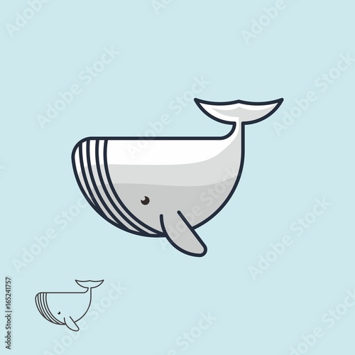 Funny Blue Whale Color Ilration Logo Black White This Funny Blue Whale Color Ilration Logo Black White