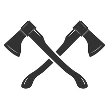 Crossed Axes Isolated On White Background. Vector Illustration