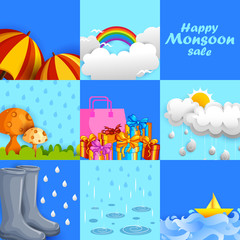 Canvas Print - Happy Monsoon Sale Offer promotional and advertisment banner