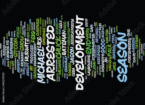 Fotografia, Obraz THE MOVIE REVIEW OF ARRESTED DEVELOPMENT SEASON Text Background Word Cloud Conce