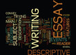 THE KEY OF SUCCESSFUL DESCRIPTIVE ESSAY Text Background Word Cloud Concept