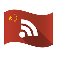 Sticker - Isolated China flag with an RSS sign