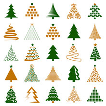 Christmas Tree Icon Collection - Vector Illustration