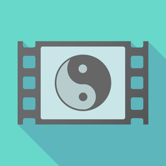 Poster - Long shadow film frame with a ying yang