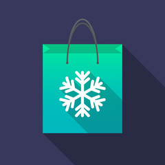 Wall Mural - Long shadow shopping bag with a snow flake