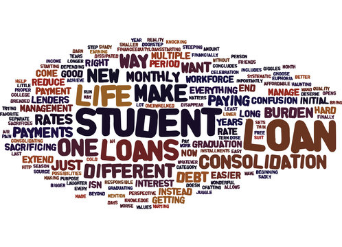 THE EASIEST WAY TO REDUCE THE BURDEN OF STUDENT LOAN DEBT Text Background Word Cloud Concept