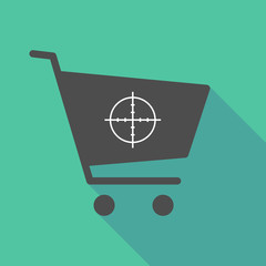 Sticker - Long shadow  shopping cart with a crosshair