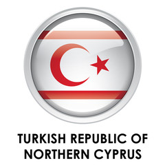 Wall Mural - Round flag of Turkish Republic of Northern Cyprus