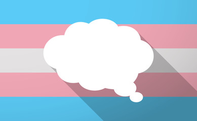 Canvas Print - Long shadow  trans gender flag with a comic cloud balloon