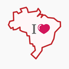 Sticker - Isolated Brazil map with  an 