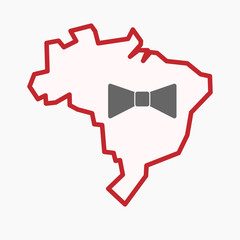 Sticker - Isolated Brazil map with  a neck tie icon