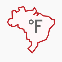 Sticker - Isolated Brazil map with  a farenheith degrees sign