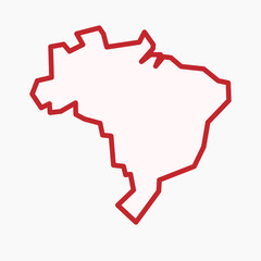 Sticker - Isolated Brazil kine art map