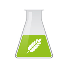 Sticker - Isolated chemical flask with  a wheat plant icon