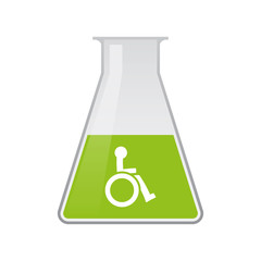 Wall Mural - Isolated chemical flask with  a human figure in a wheelchair icon