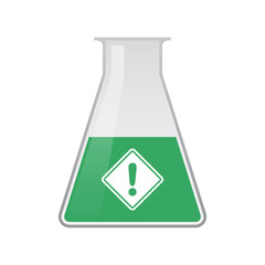 Wall Mural - Isolated chemical flask with   a warning road sign