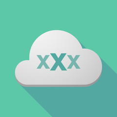 Sticker - Long shadow cloud with  a XXX letter icon