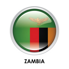 Wall Mural - Round flag of Zambia