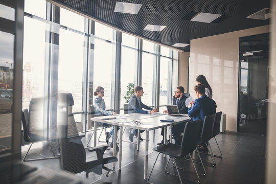 corporate business team and manager in a meeting