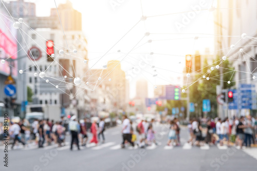 Fotografía Internet of things , iot , smart city , big data technology concept
