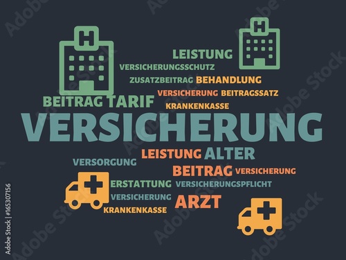 Versicherung Bilder Mit Wortern Aus Dem Bereich Krankenversicherung Wort Bild Illustration Buy This Stock Illustration And Explore Similar Illustrations At Adobe Stock Adobe Stock