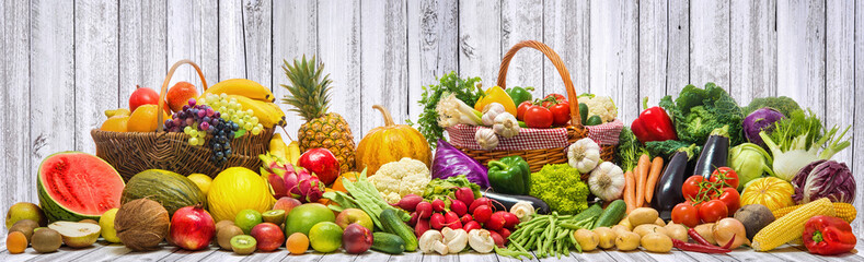 Vegetables and fruits background