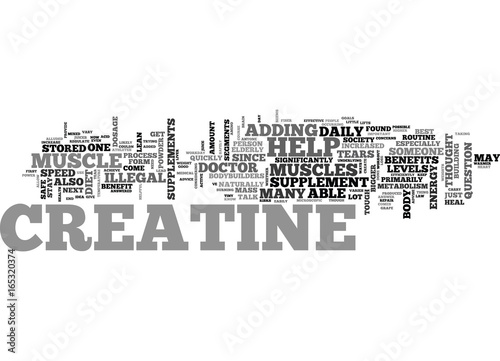 Fotografia IS CREATINE ILLEGAL Text Background Word Cloud Concept