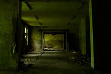 Large Empty Green Room Of The Abandoned Building With A Peel Wallpapers 