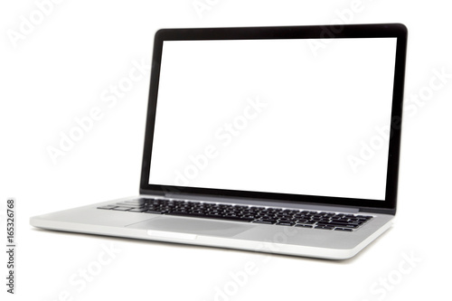 Cuadros en Lienzo Laptop isolated on the white background