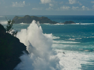  Silne falowanie, dmuchawa, Little Island, Reunion, seria