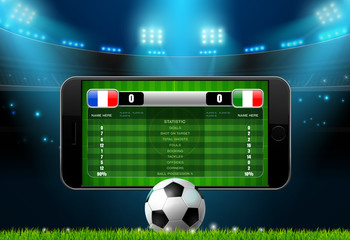 Wall Mural - soccer football mobile live scoreboard