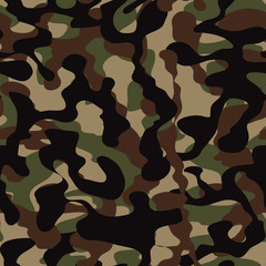 Camouflage pattern background seamless illustration. Military camouflage 