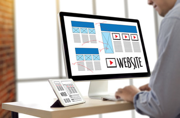 Poster - Web Design layout sketch drawing Software Media WWW and Graphic Layout Website development project