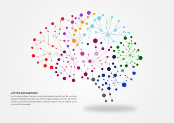 colorful brain mapping concept in vector illustration