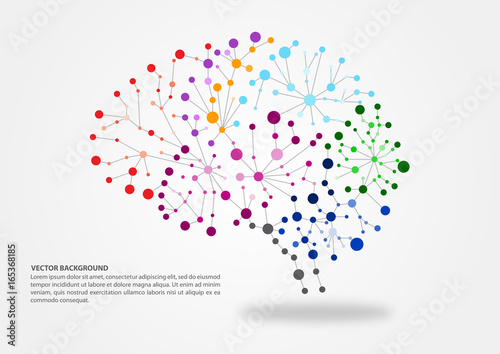 Cuadros en Lienzo Colorful brain mapping concept in vector illustration